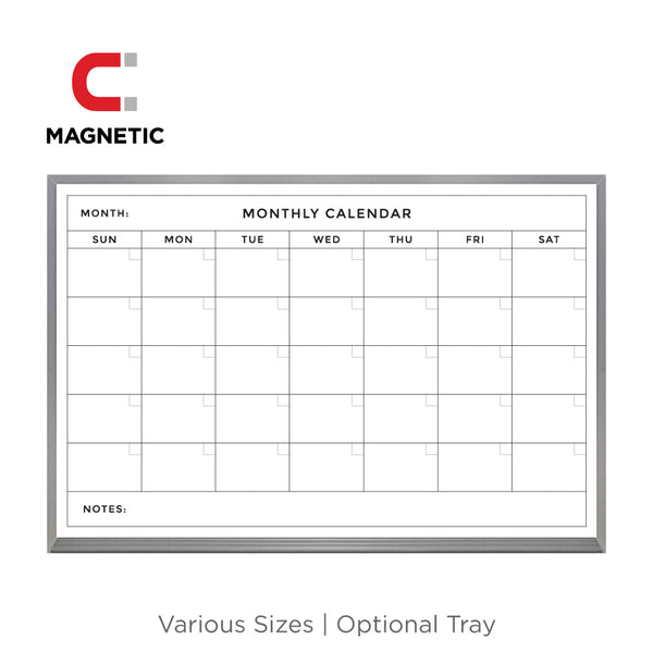 Monthly Calendar | Satin Aluminum Frame Landscape Magnetic