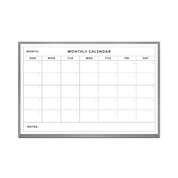 Monthly Calendar | Satin Aluminum Frame Landscape Magnetic – New York Blackboard monthly-calendar-satin-aluminum-frame-landscape-magnetic-new-york-blackboard