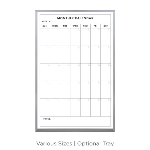 Monthly Calendar | Satin Aluminum Frame Portrait Lam-Rite