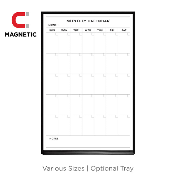 Monthly Calendar | Ebony Aluminum Frame Portrait Magnetic