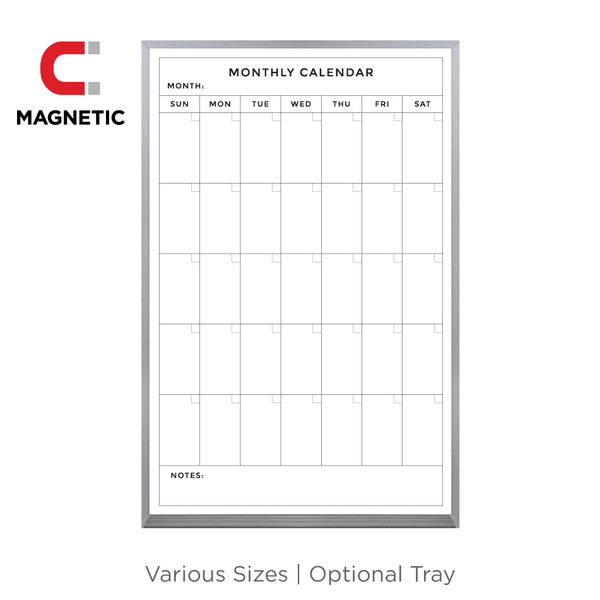 Monthly Calendar | Satin Aluminum Frame Portrait Magnetic
