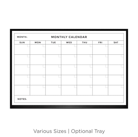 Monthly Calendar | Ebony Aluminum Frame Landscape Lam-Rite