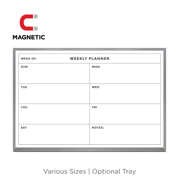 Weekly Planner | Satin Aluminum Frame Landscape Magnetic
