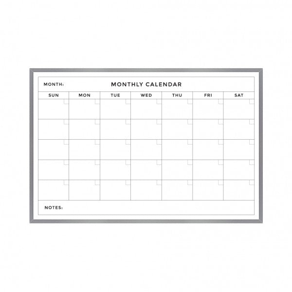 Monthly Calendar | Satin Aluminum Frame Landscape Lam-Rite