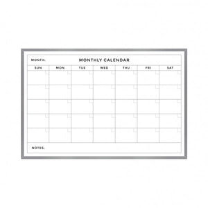 Monthly Calendar | Satin Aluminum Frame Landscape Lam-Rite