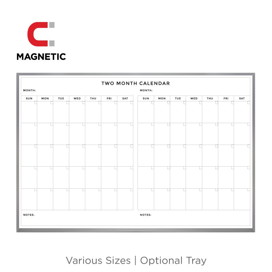 Two Month Calendar | Satin Aluminum Frame Landscape Magnetic – New York ...