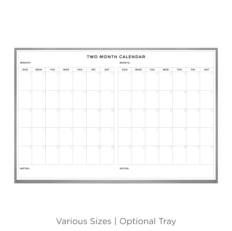 Two Month Calendar | Satin Aluminum Frame Landscape Lam-Rite – New York Blackboard two-month-calendar-satin-aluminum-frame-landscape-lam-rite-new-york-blackboard