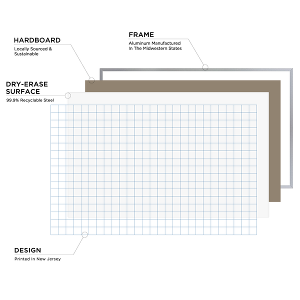 Daily Notes Weekly Planner | Satin Aluminum Frame Landscape