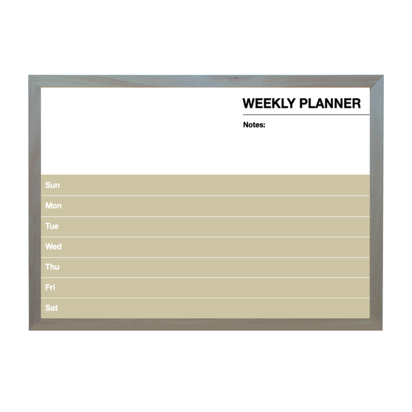 Weekly Planner Barnwood Frame | Custom Printed Landscape Non-Magnetic Whiteboard