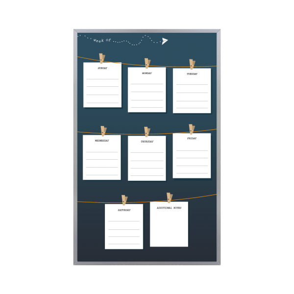 Daily Notes Weekly Planner | Satin Aluminum Frame Portrait