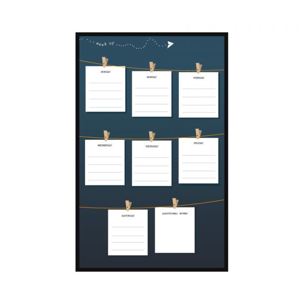 Daily Notes Weekly Planner | Ebony Aluminum Frame Portrait