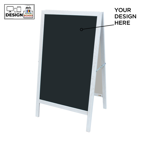 White Oak A-Frame | Custom Printed Lam-Rite Chalkboard