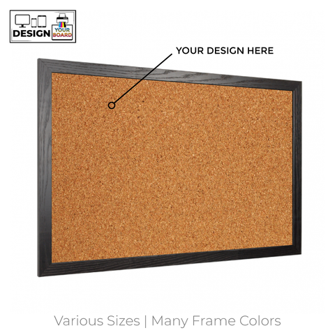 Wood Frame | Custom Printed Landscape Natural Cork Board