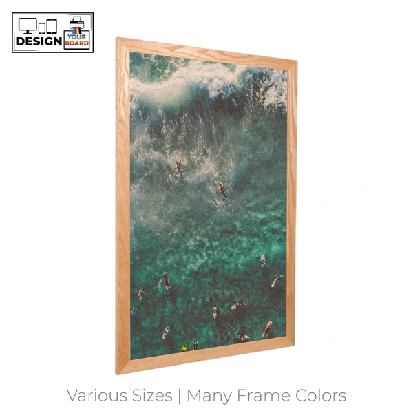 Wood Frame | Custom Printed Portrait Natural Cork Board