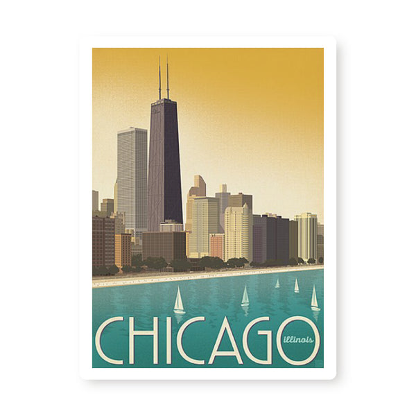 Chicago Skyline | Graphic Metal Print