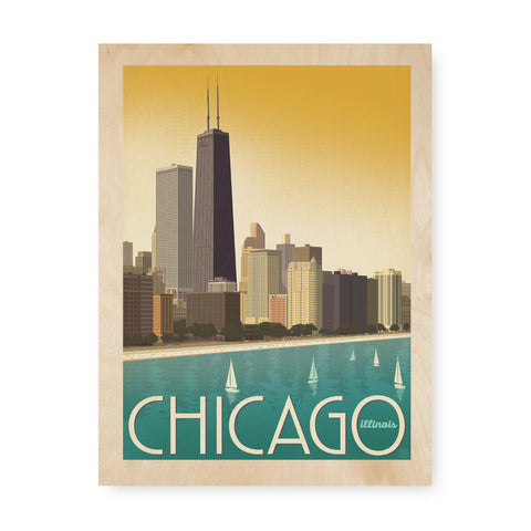 Chicago Skyline | Graphic Wood Print