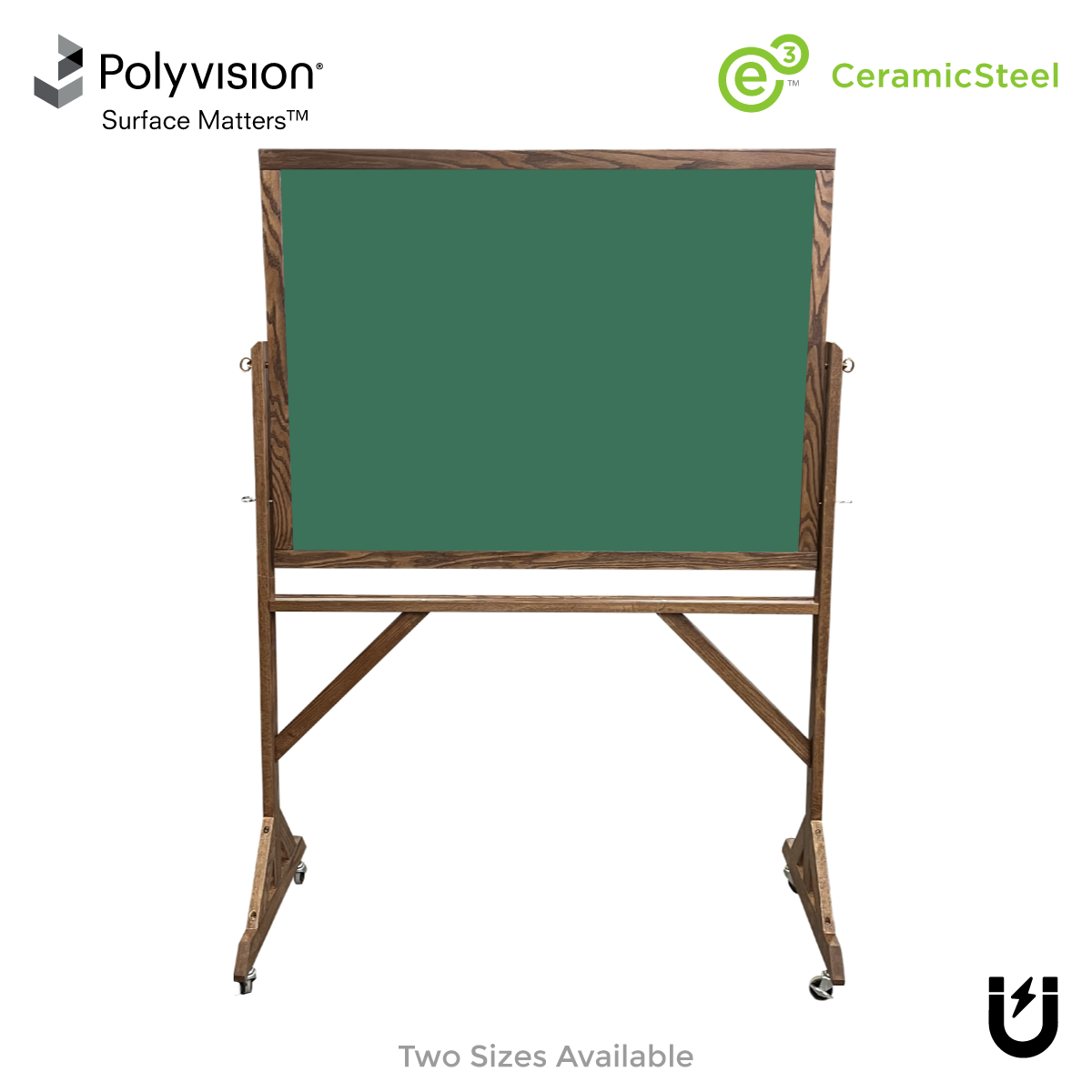 Dark Walnut Wood Frame | Portable Ceramic Steel Chalkboard – New