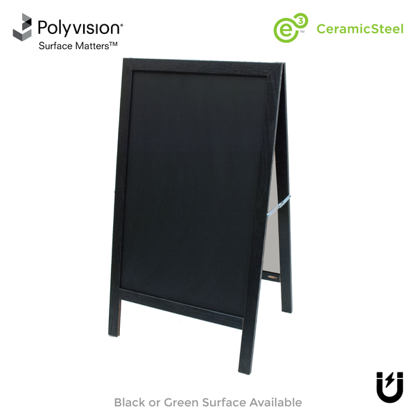 Ebony Oak A-Frame | Ceramic Steel Chalkboard
