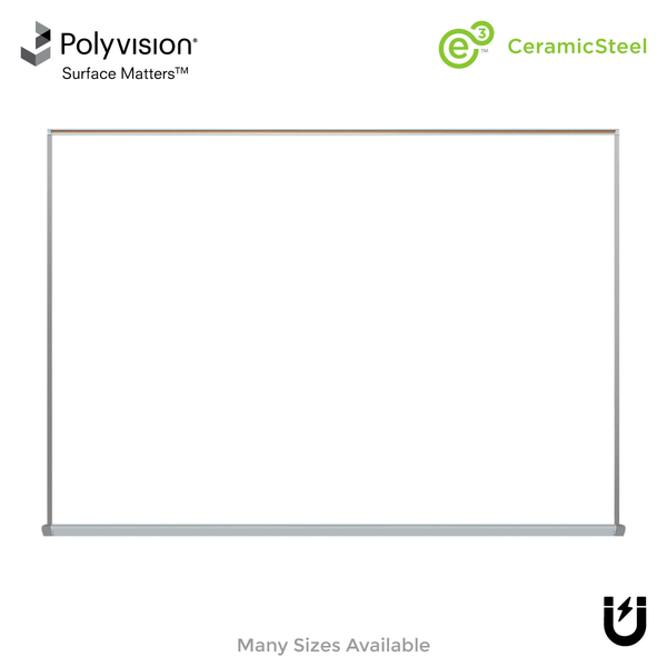 Satin Aluminum Frame | 5' High - Box Tray & Display Rail Whiteboard