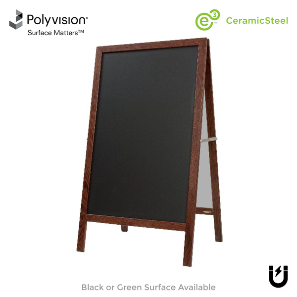 Walnut Oak A-Frame | Ceramic Steel Chalkboard