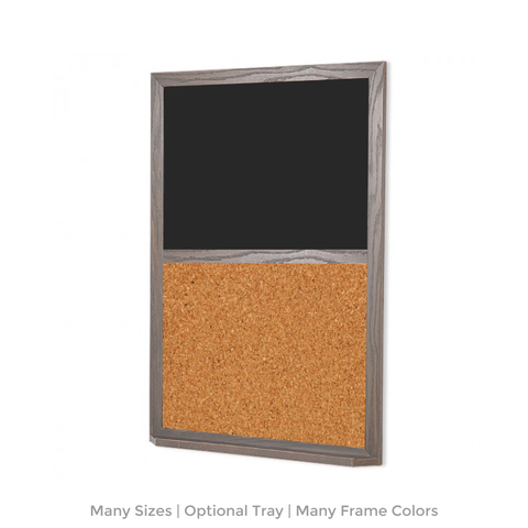 Wood Frame | Lam-Rite Portrait Chalkboard & Natural Cork