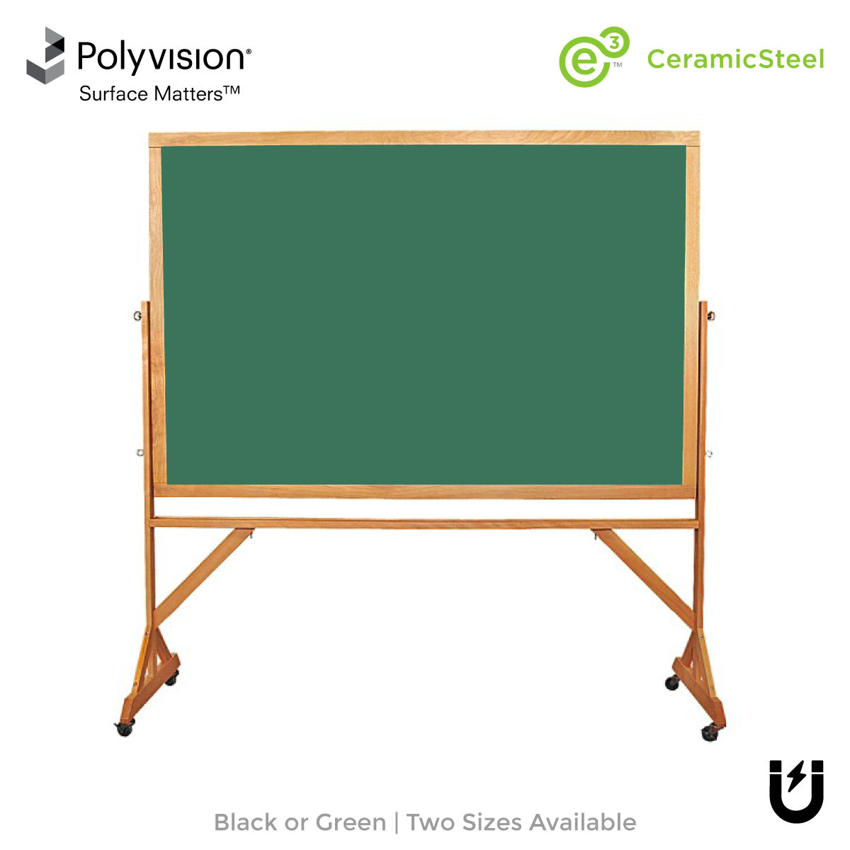 Wood Frame | Portable Ceramic Steel Chalkboard – New York