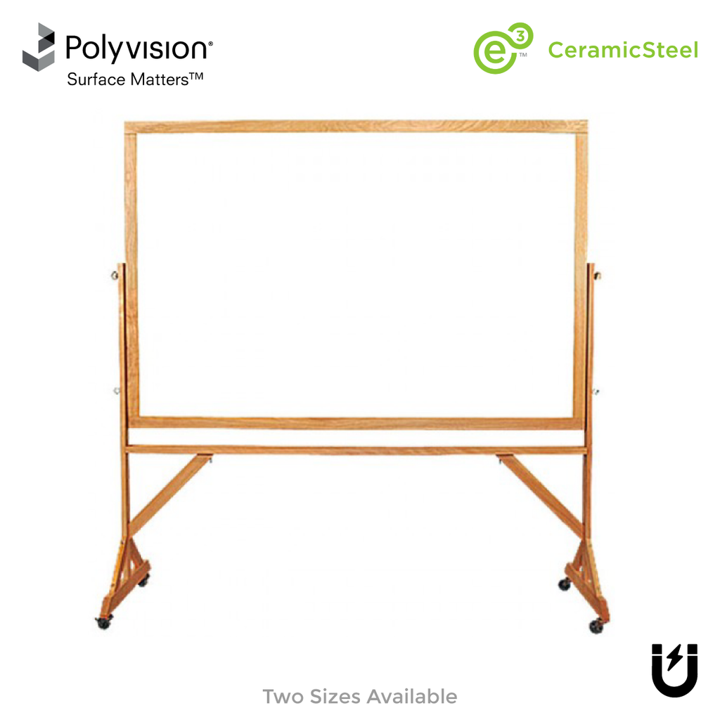 Wood Frame Portable Ceramic Steel Whiteboard