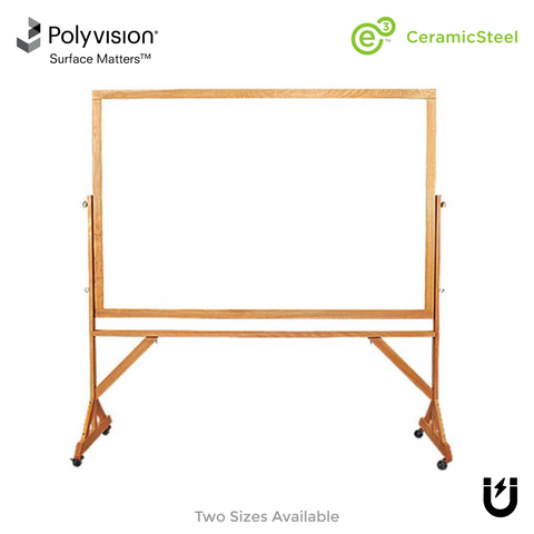 Wood Frame | Portable Ceramic Steel Whiteboard