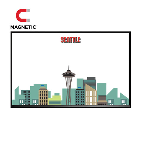 Seattle Skyline | Ebony Aluminum Frame Landscape