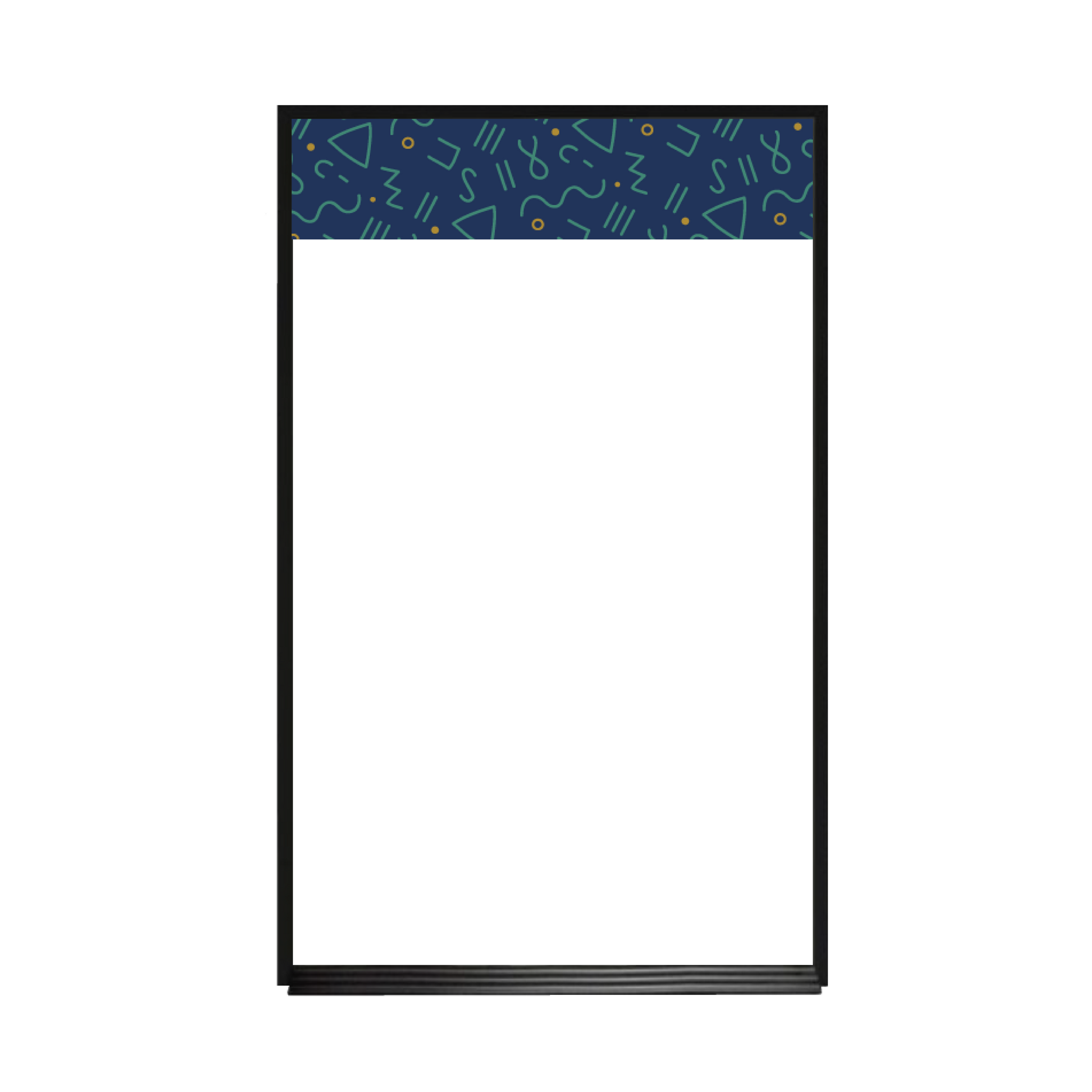 Graphic Bar Ebony Aluminum Frame | Custom Printed Portrait Magnetic Whiteboard