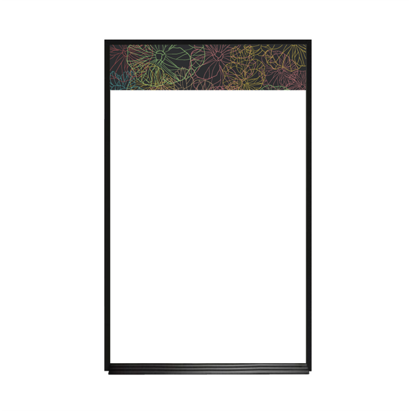 Graphic Bar Ebony Aluminum Frame | Custom Printed Portrait Non-Magnetic Whiteboard