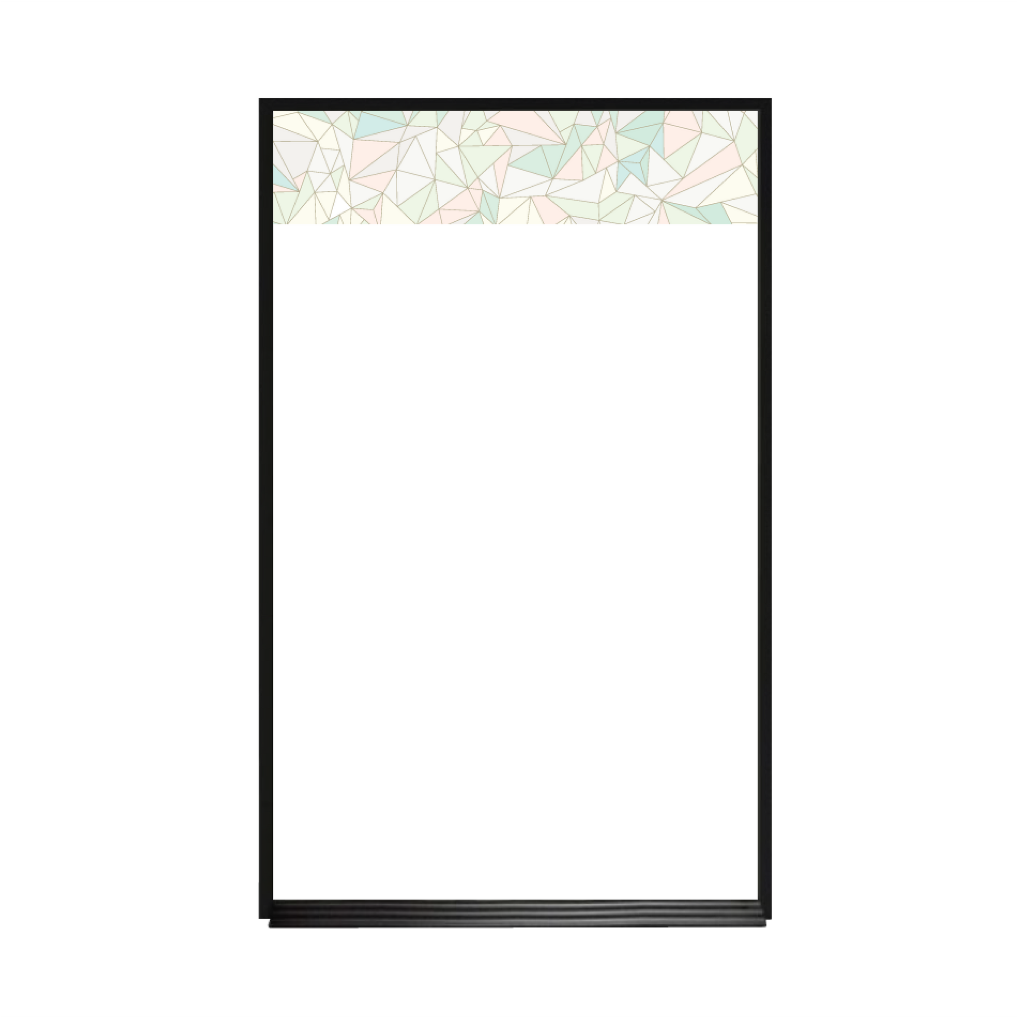 Graphic Bar Ebony Aluminum Frame | Custom Printed Portrait Non-Magnetic Whiteboard