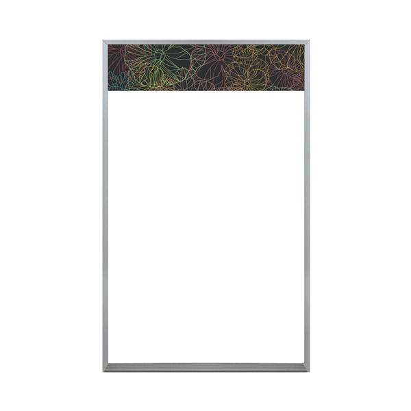 Graphic Bar Satin Aluminum Frame | Custom Printed Portrait Non-Magnetic Whiteboard
