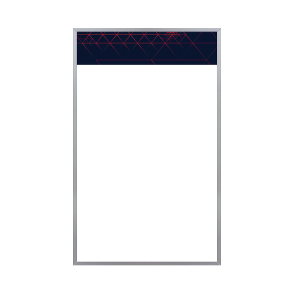 Graphic Bar Satin Aluminum Frame | Custom Printed Portrait Magnetic Whiteboard