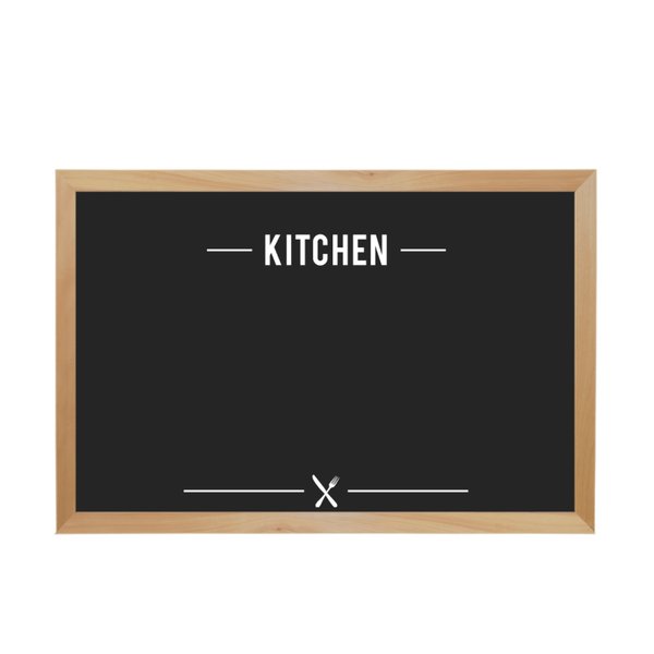 Kitchen Logo Wood Frame | Custom Printed Landscape Magnetic Steel Chalkboard