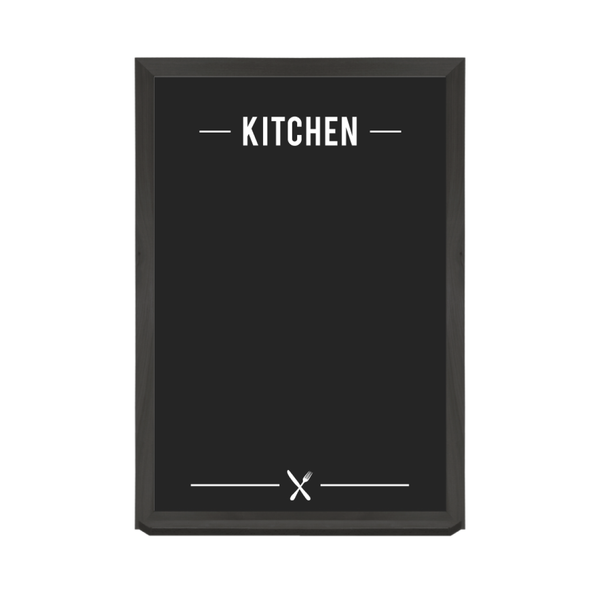 Kitchen Logo Wood Frame | Custom Printed Portrait Magnetic Steel Chalkboard