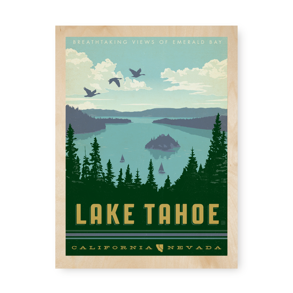 Lake Tahoe | Graphic Wood Print