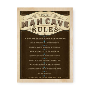 Man Cave | Graphic Wood Print