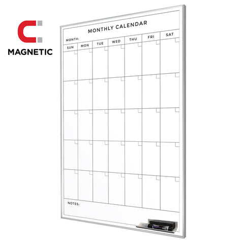 Monthly Calendar | Satin Minimalist Portrait Magnetic