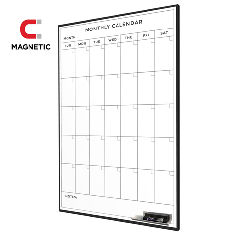 Monthly Calendar | Ebony Minimalist Portrait Magnetic
