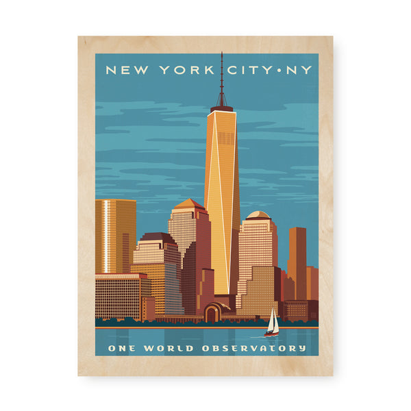 New York One World Observatory | Graphic Wood Print