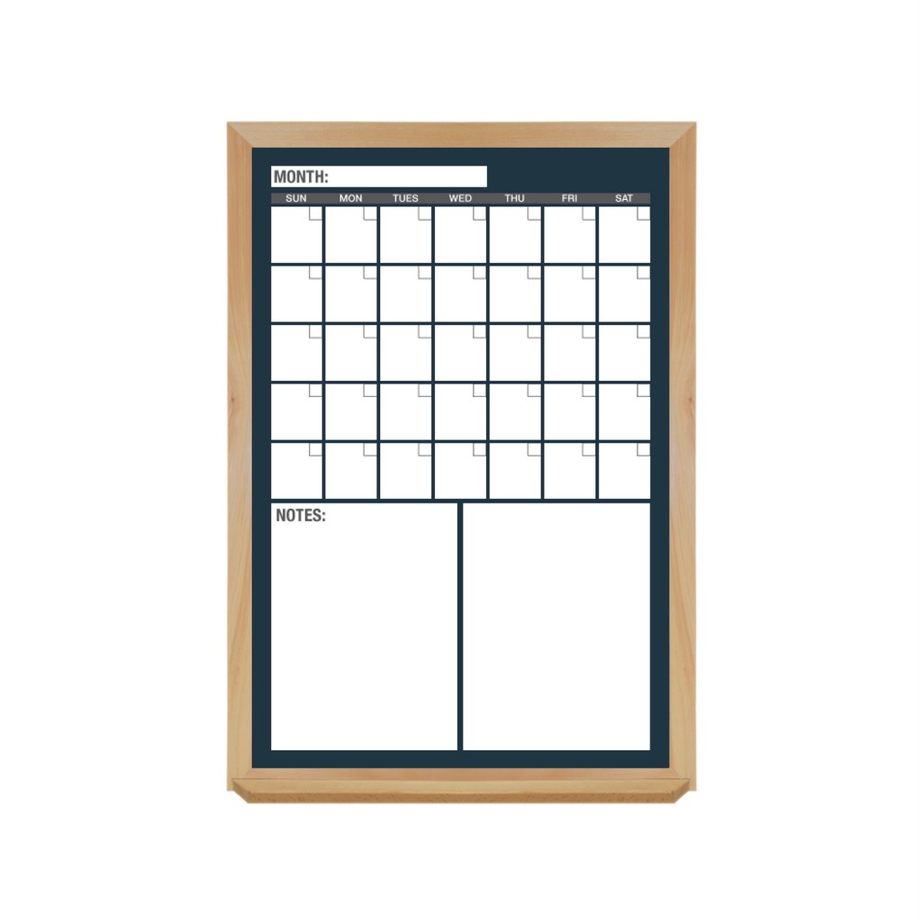 One Month Calendar Wood Frame | Custom Printed Portrait Magnetic White – New York Blackboard one-month-calendar-wood-frame-custom-printed-portrait-magnetic-white-new-york-blackboard
