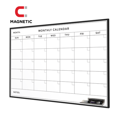 Monthly Calendar | Ebony Minimalist Landscape Magnetic