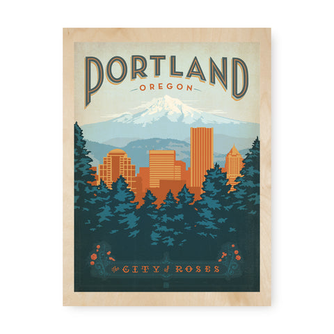 Portland | Graphic Wood Print