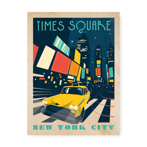 Times Square | Graphic Wood Print