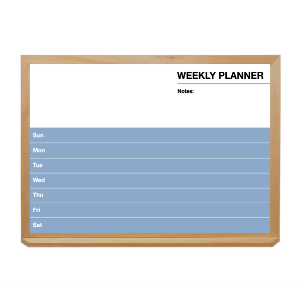 Weekly Planner Wood Frame | Custom Printed Landscape Magnetic Whiteboard