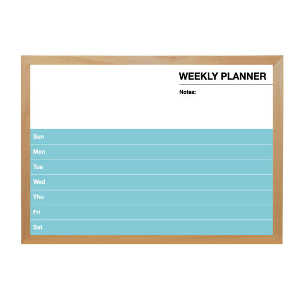 Weekly Planner Wood Frame | Custom Printed Landscape Magnetic Whiteboard