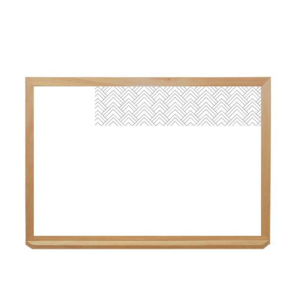 Graphic Bar Wood Frame | Custom Printed Landscape Non-Magnetic Whiteboard