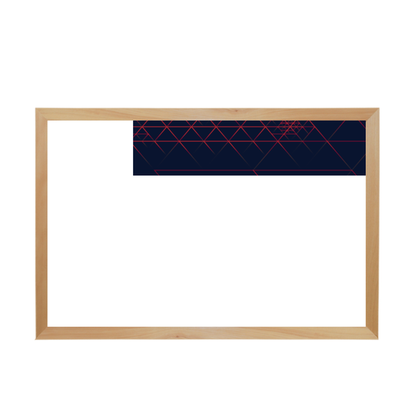 Graphic Bar Wood Frame | Custom Printed Landscape Non-Magnetic Whiteboard