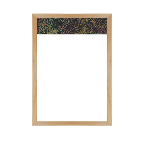 Graphic Bar Wood Frame | Custom Printed Portrait Non-Magnetic Whiteboard